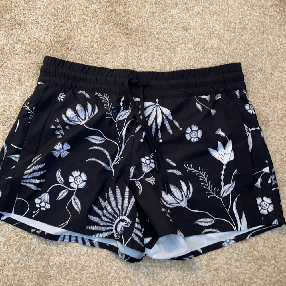 Black and White Athletic Lightweight Shorts